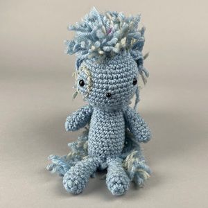 Crochet Amigurumi Hedgehog Plush Stuffed Toy Handmade Blue